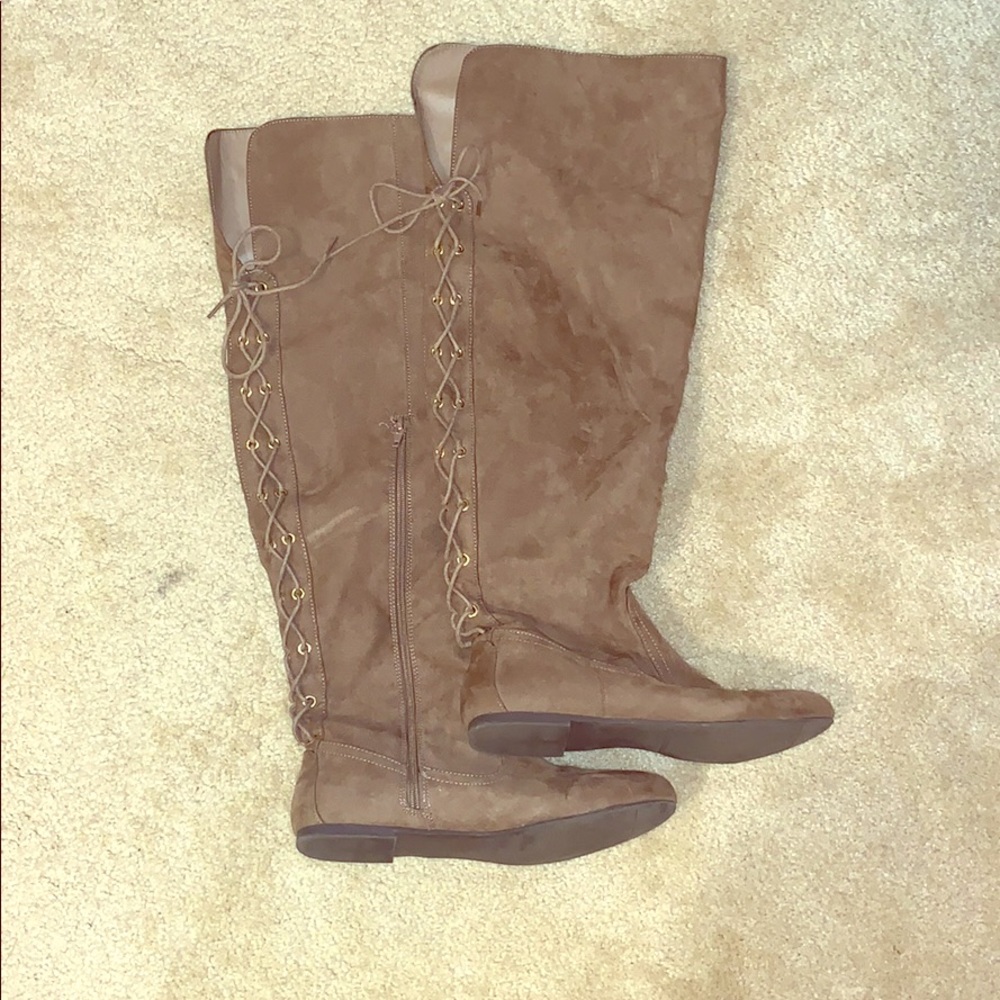Tan over the knee boots